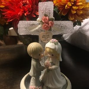 Precious Moments Bride and Groom with Cross